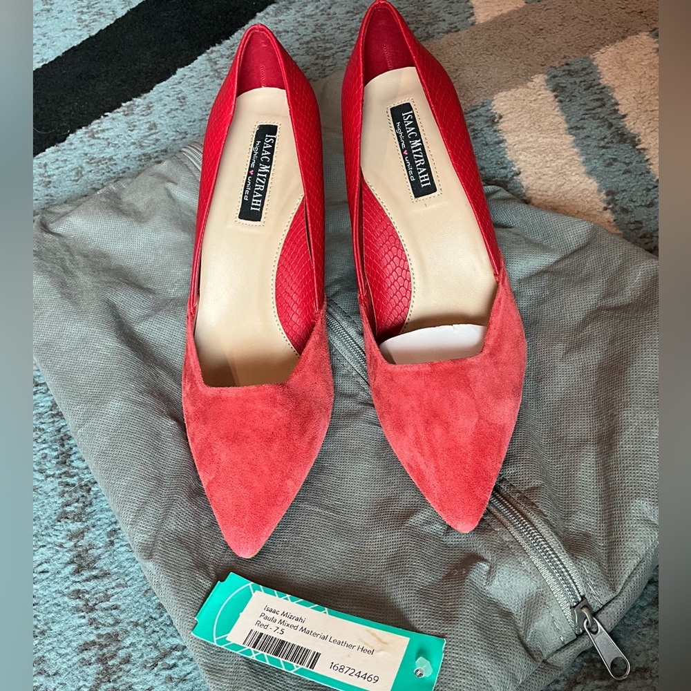 Isaac Mizrahi Red Suede Women's Heels